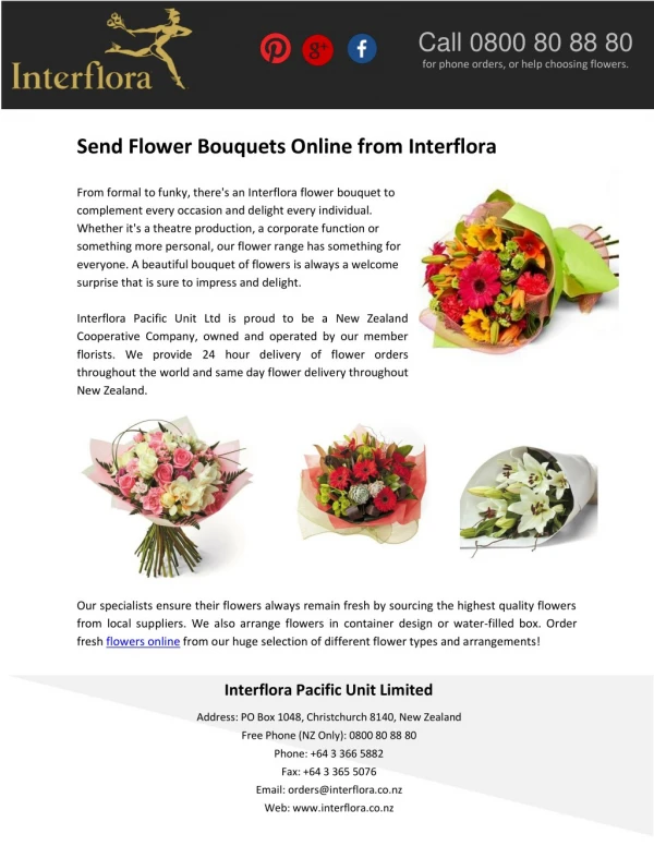 Send Flower Bouquets Online from Interflora