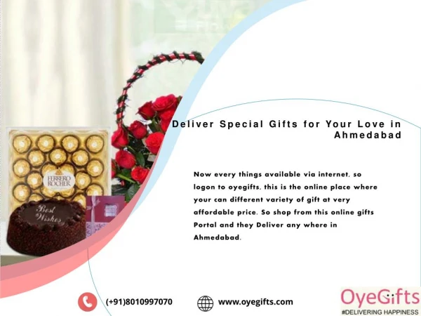 Deliver special gifts for your love in ahmedabad