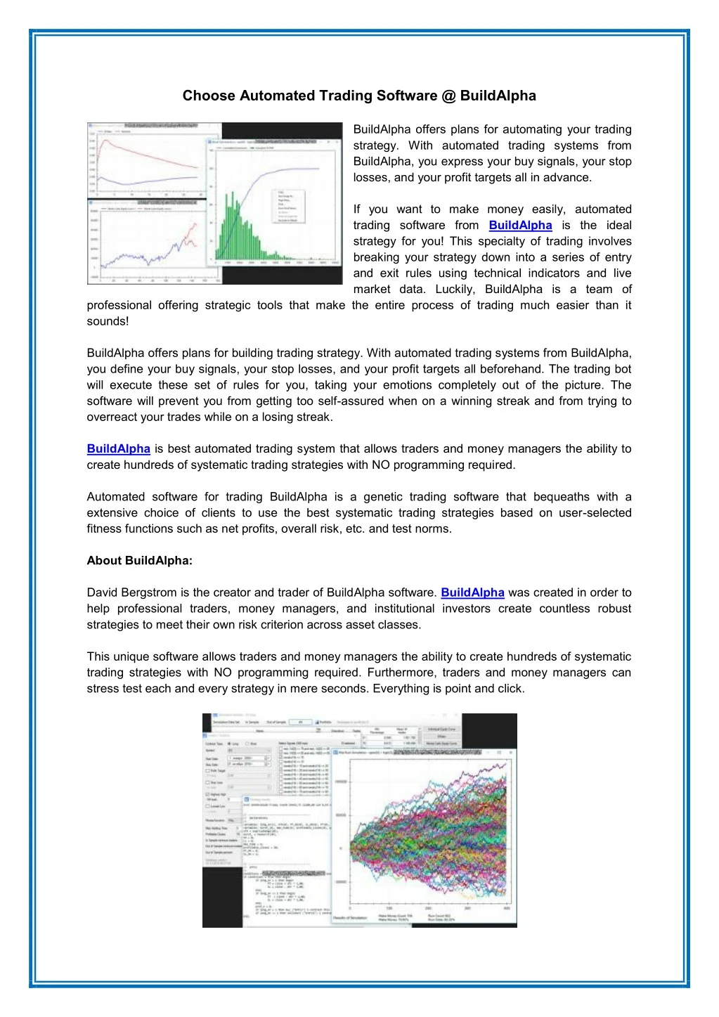 choose automated trading software @ buildalpha