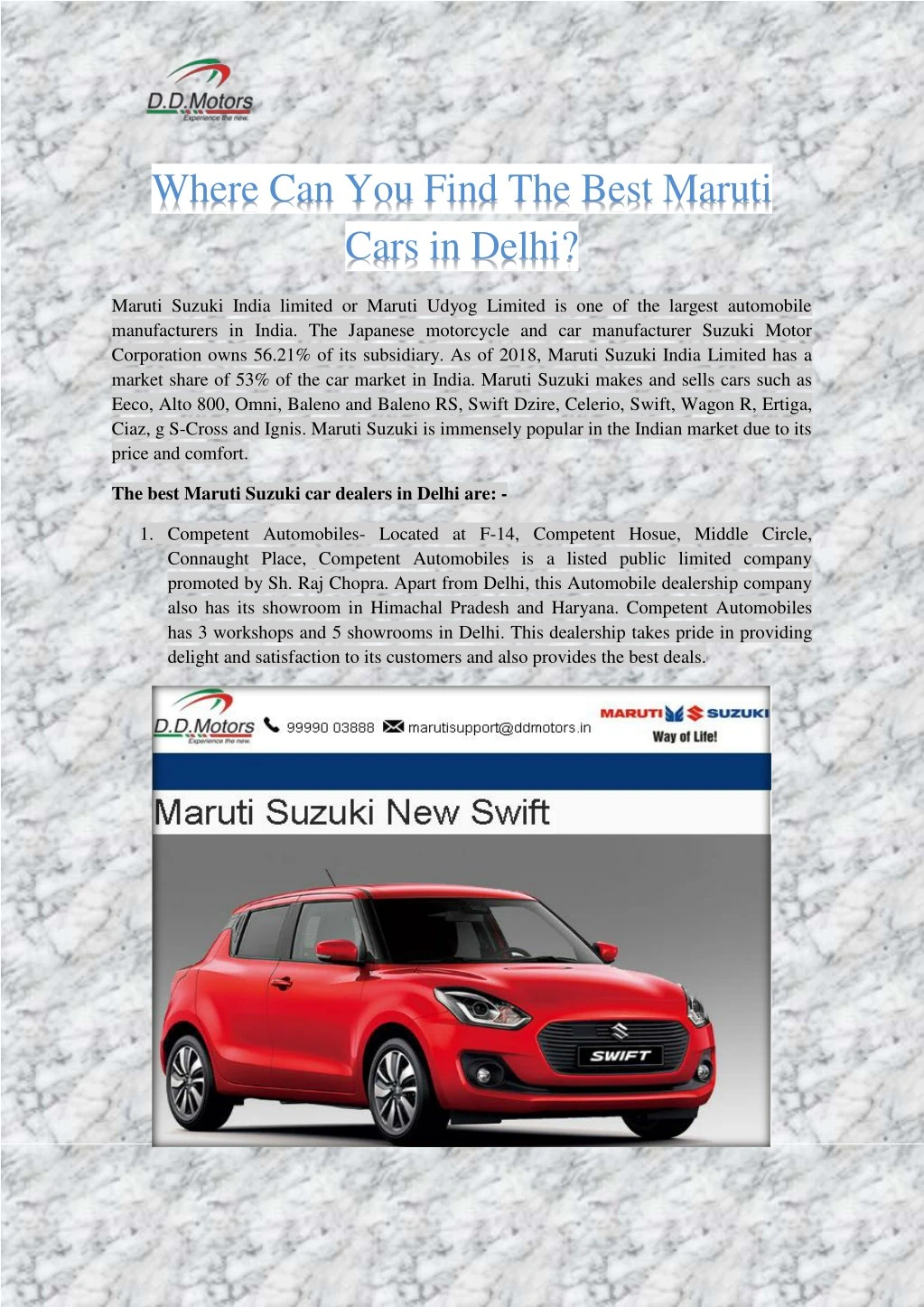 where can you find the best maruti cars in delhi