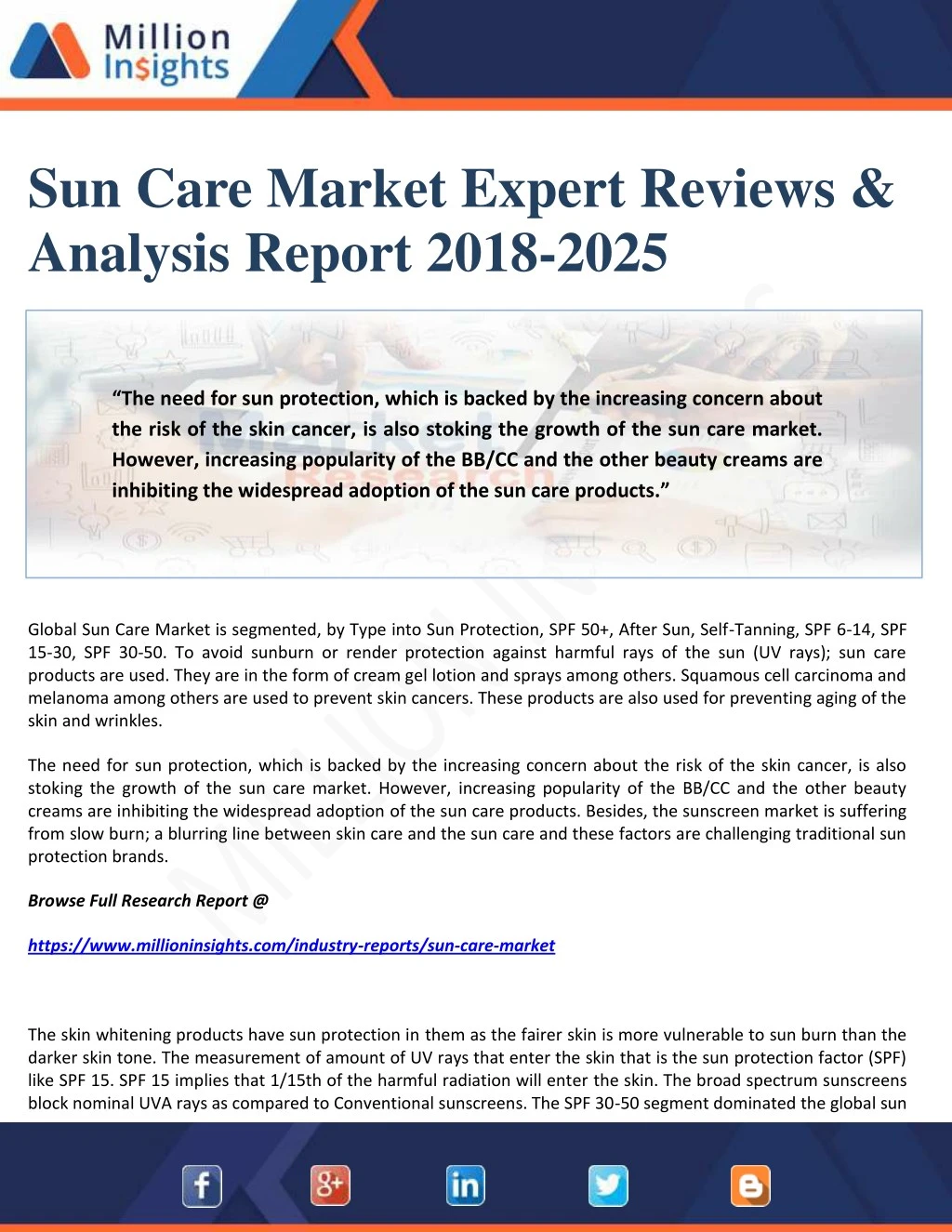 sun care market expert reviews analysis report