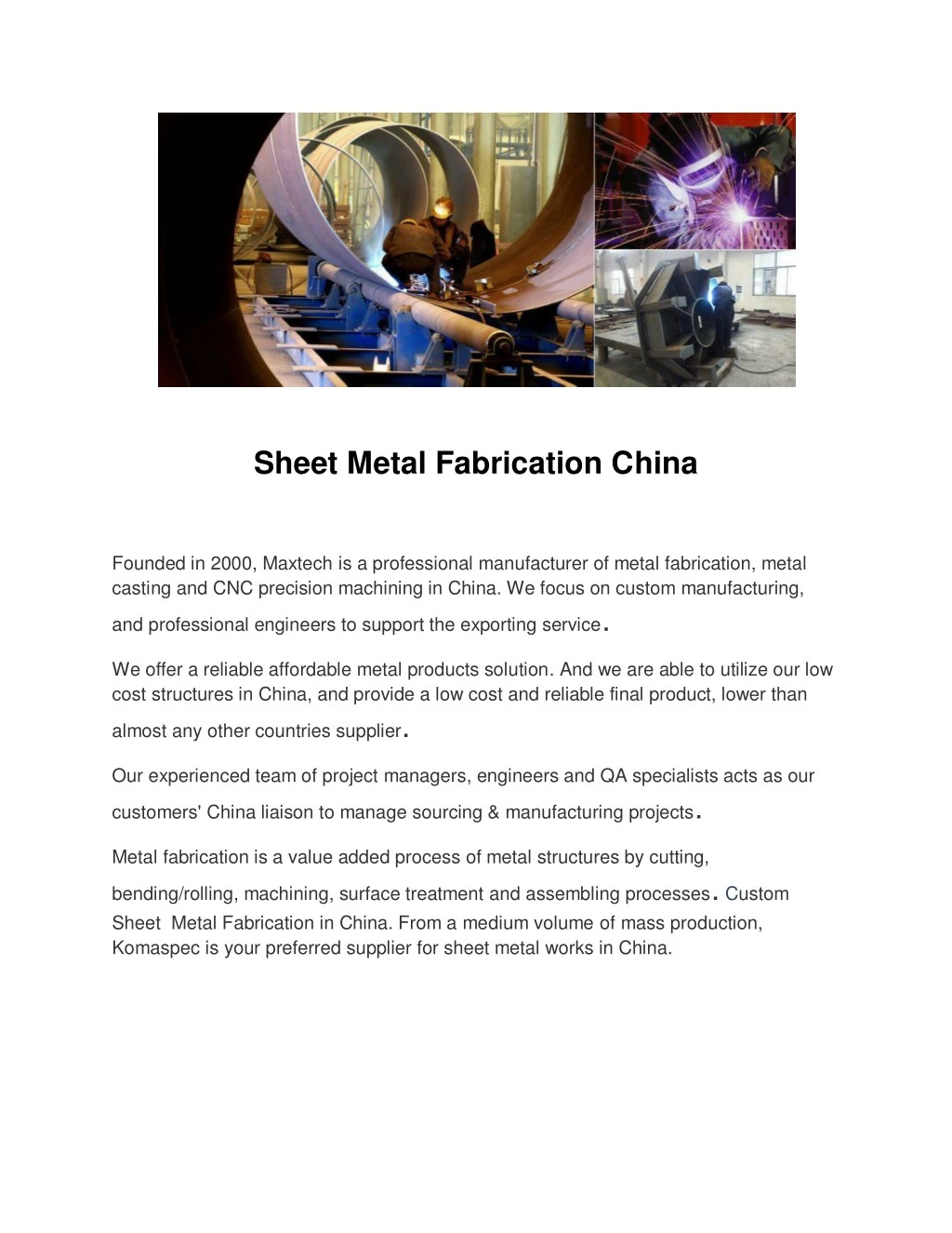 sheet metal fabrication china founded in 2000