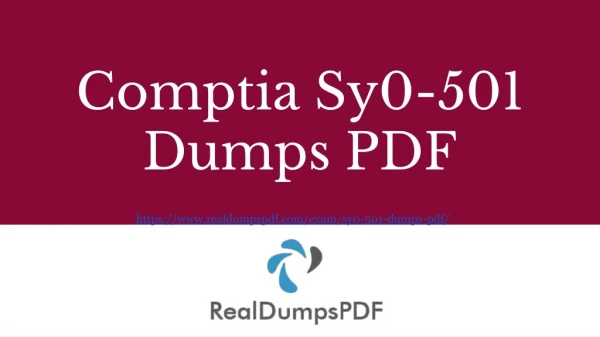 2018 Updated Sy0-501 Dumps PDF Improve Your Skills Comptia Security Exam