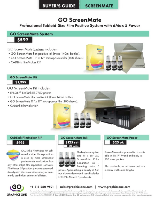 GO ScreenMate Professional Tabloid-Size Film Positive System