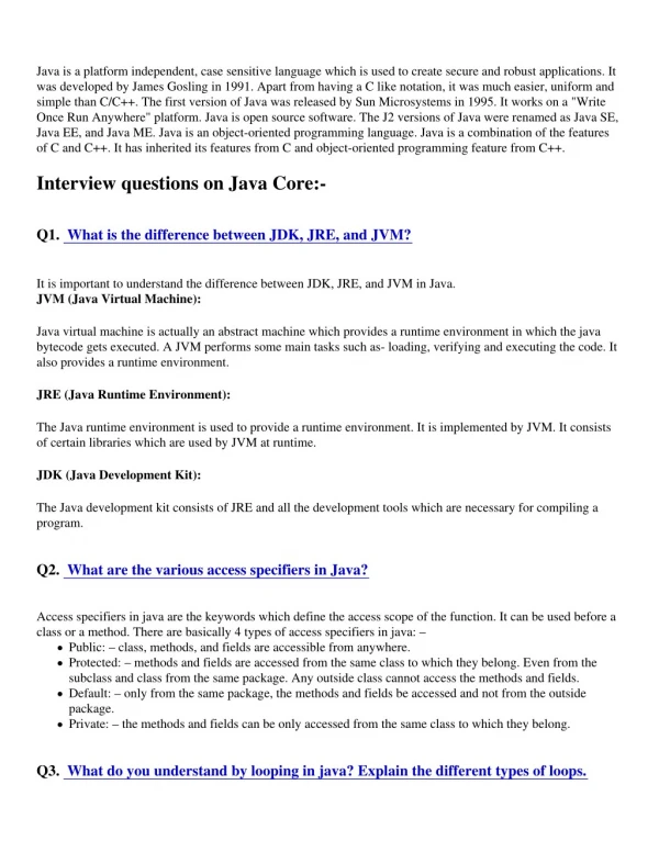 Core Java interview questions-pdf