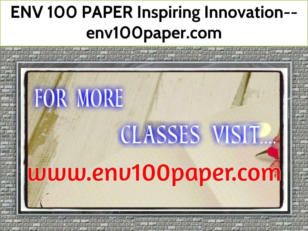env 100 paper inspiring innovation env100paper com