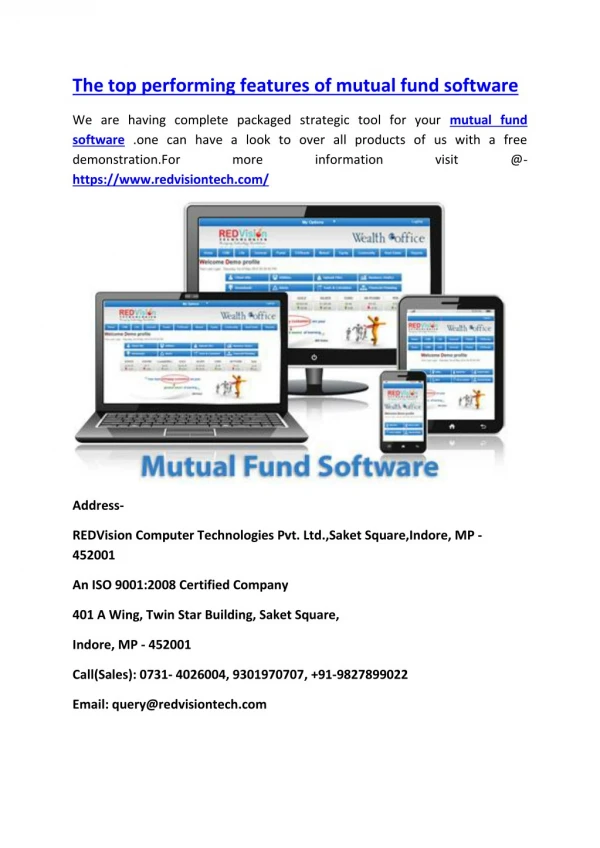 The top performing features of mutual fund software