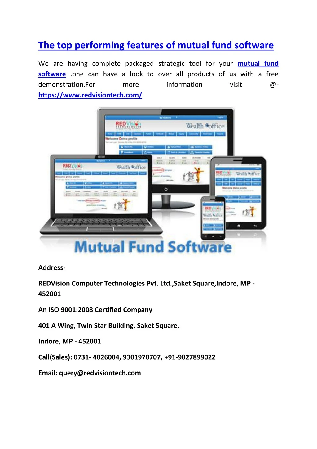 the top performing features of mutual fund