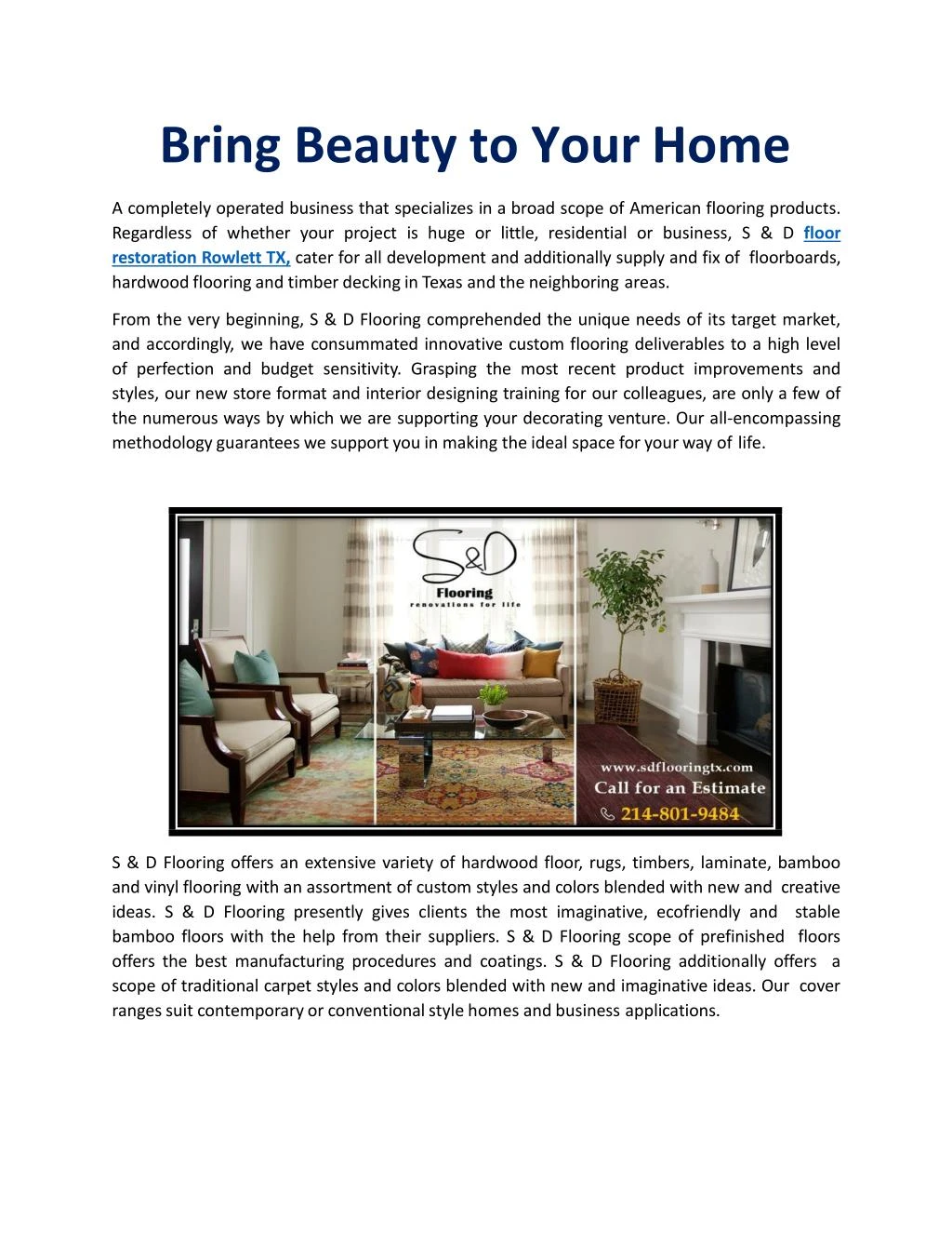 bring beauty to your home
