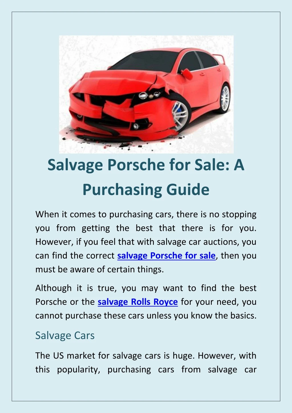 salvage porsche for sale a purchasing guide
