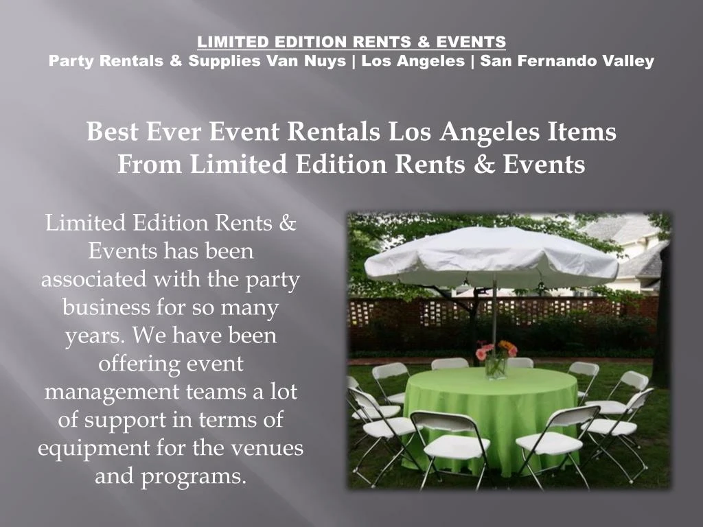 limited edition rents events party rentals