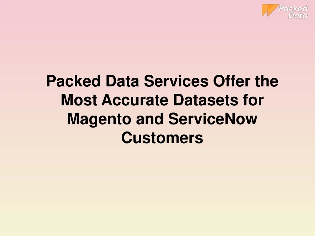packed data services offer the most accurate