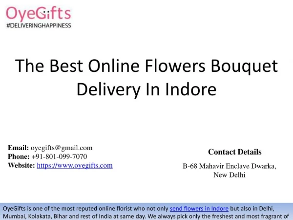 The Best Online Flowers Bouquet Delivery In Indore