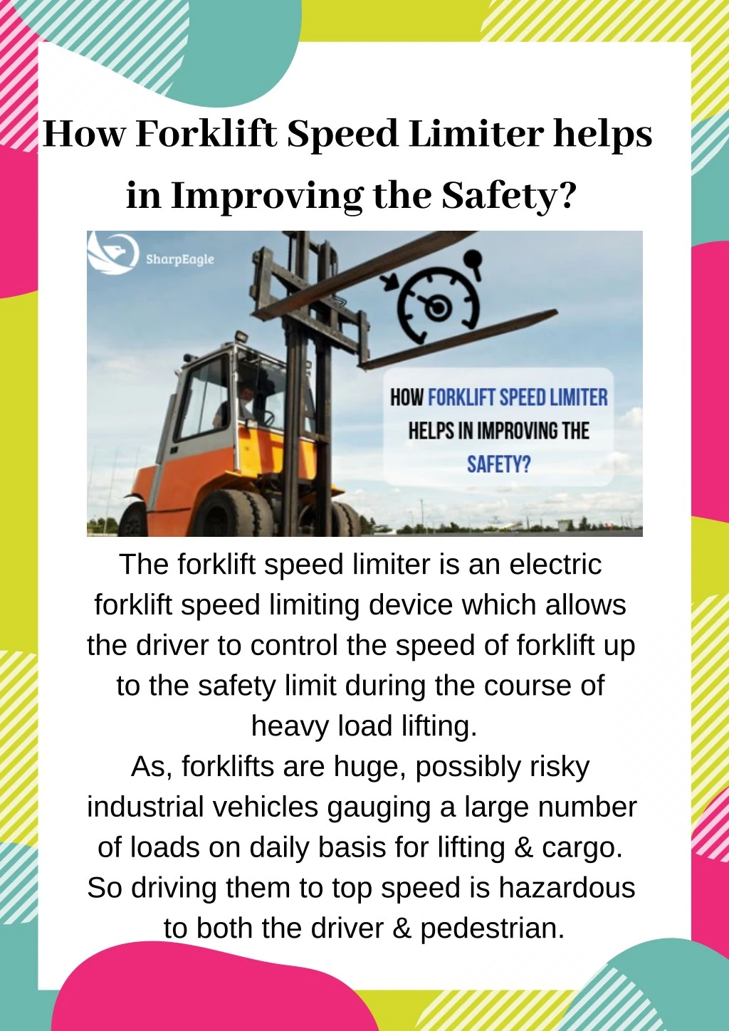 how forklift speed limiter helps in improving