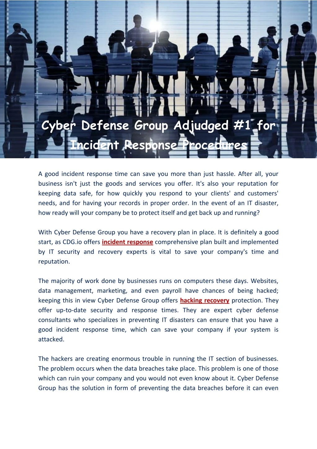 cyber defense group adjudged 1 for incident
