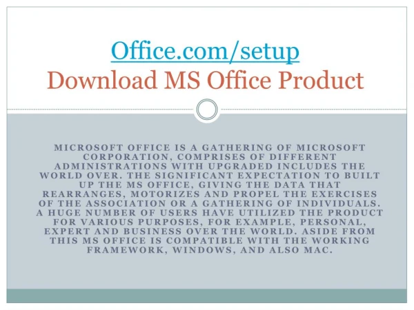 office com setup download ms office product