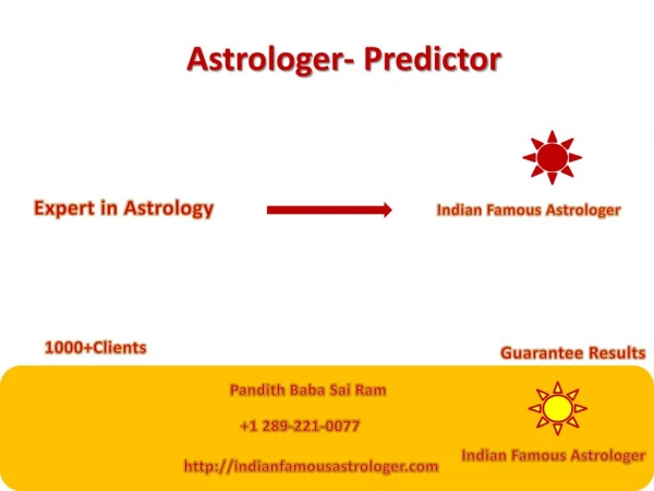 Indian Famous Astrologer – Health Problems Consultant in Canada