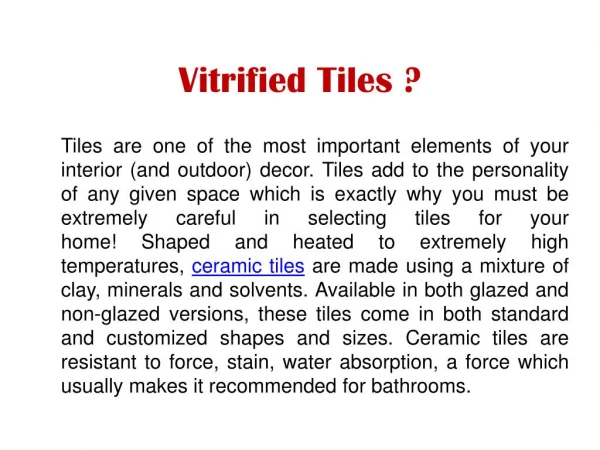 Vitrified Tiles Manufacturers