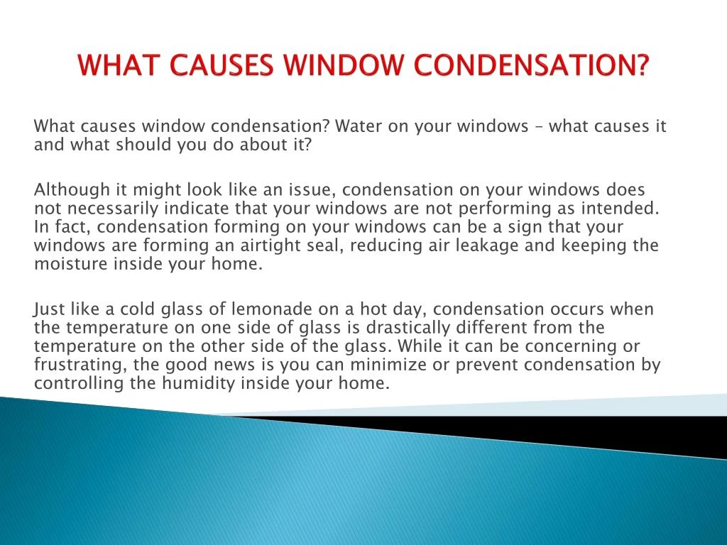 what causes window condensation