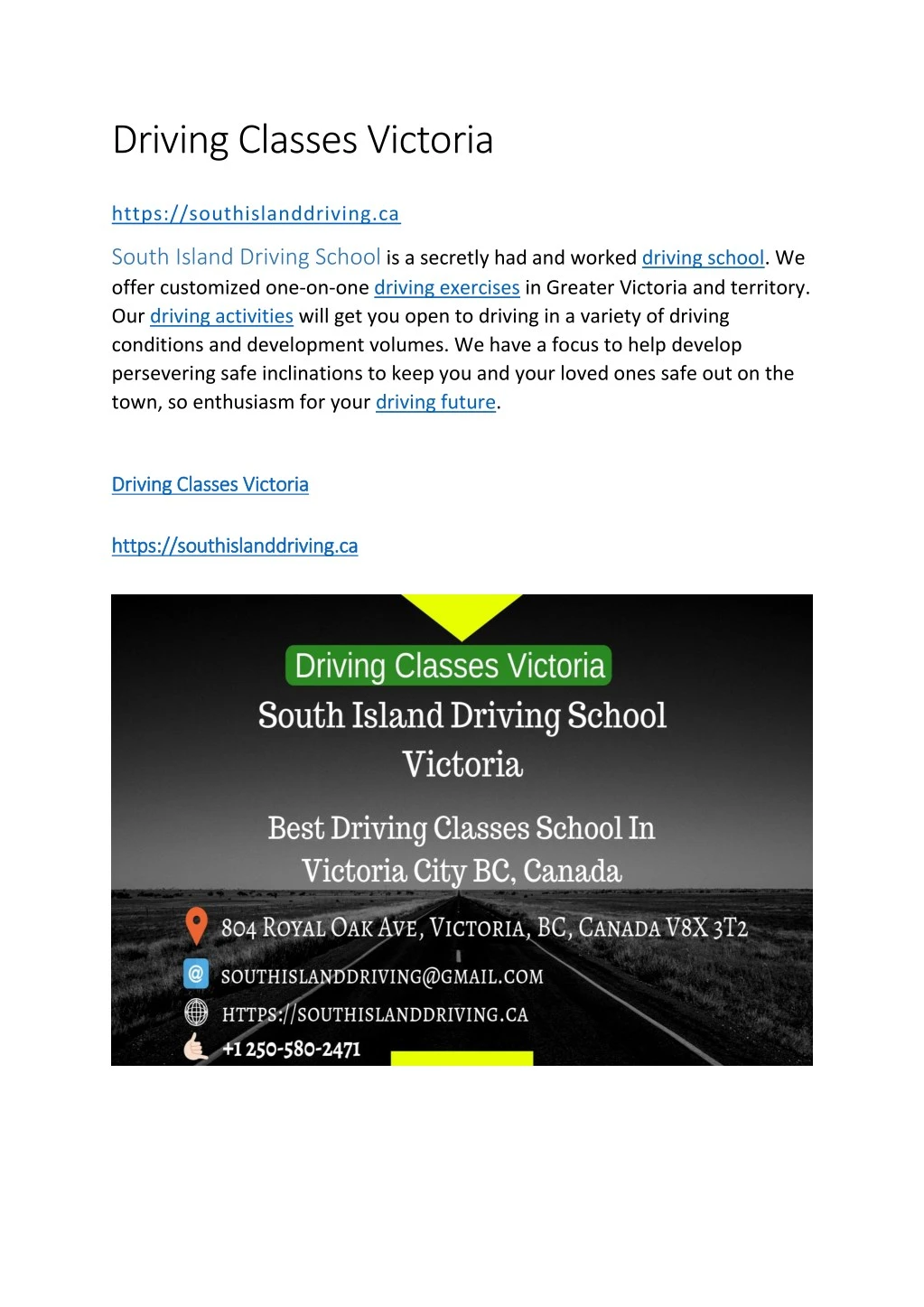 driving classes victoria