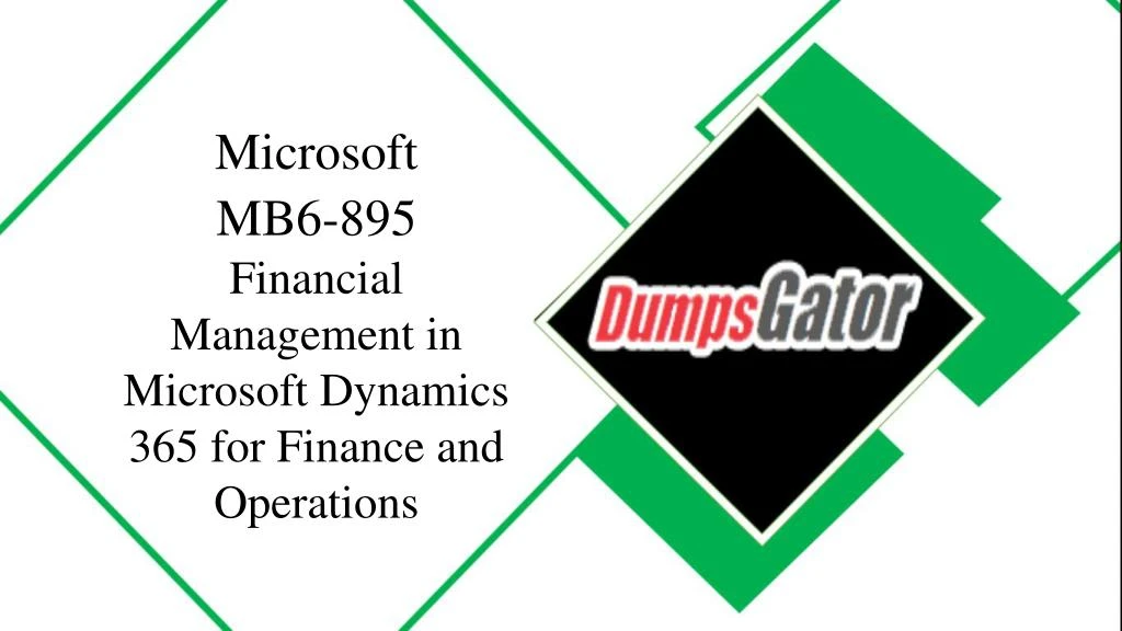 microsoft mb6 895 financial management