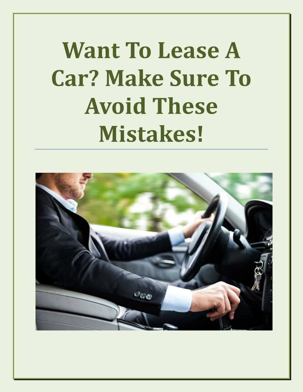 want to lease a car make sure to avoid these