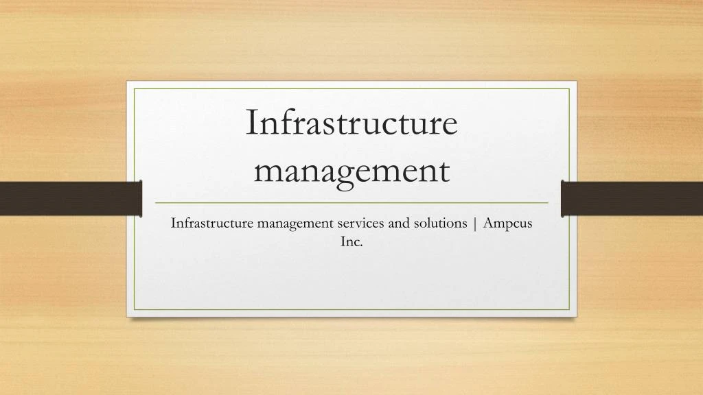 infrastructure management
