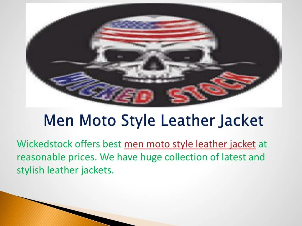 men moto style leather jacket