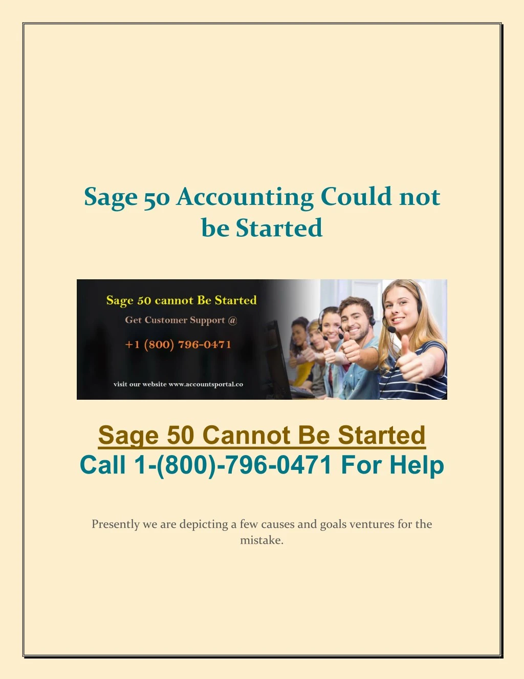 sage 50 accounting could not be started