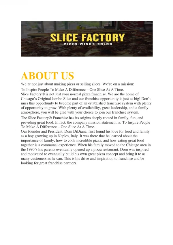 Franchies-Slice Factory Pizza