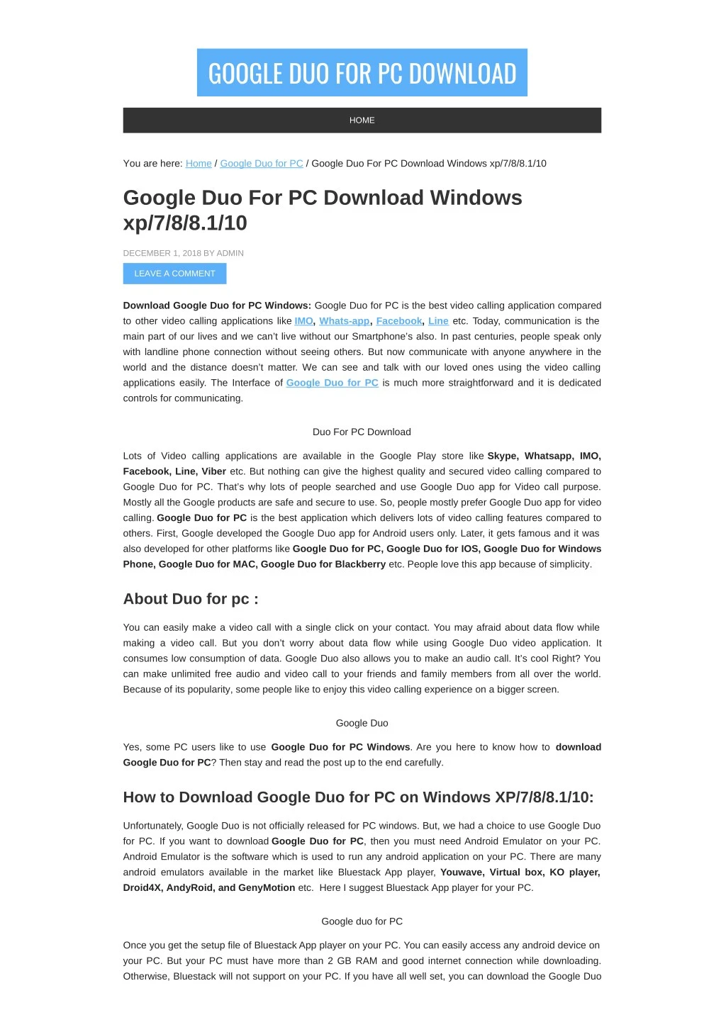 google duo for pc download