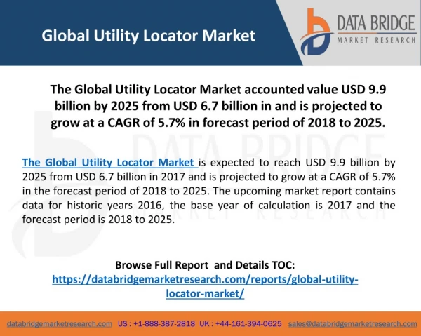 Global Utility Locator Market– Industry Trends and Forecast to 2025