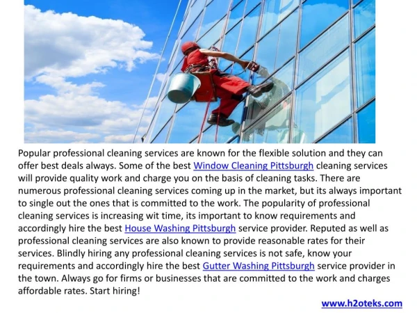 Window Cleaning & Gutter Cleaning at Pittsburgh, Pennsylvania