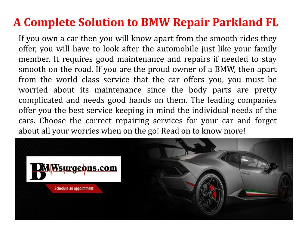 a complete solution to bmw repair parkland fl
