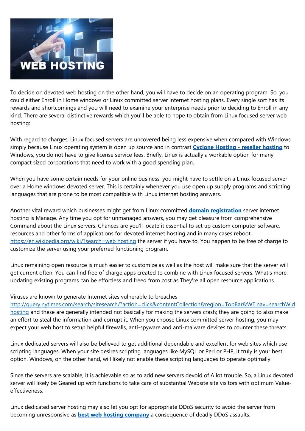 to decide on devoted web hosting on the other