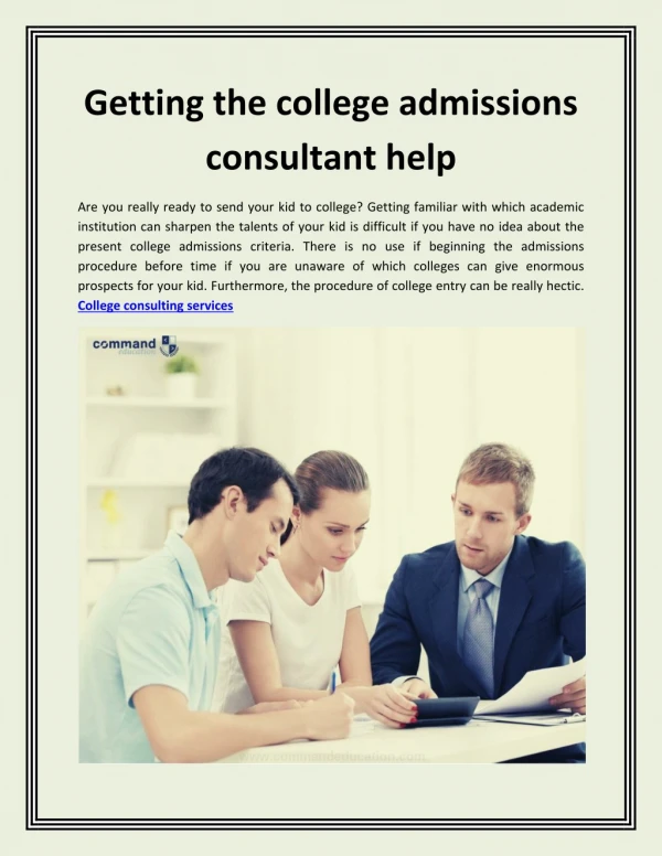 Getting the college admissions consultant help