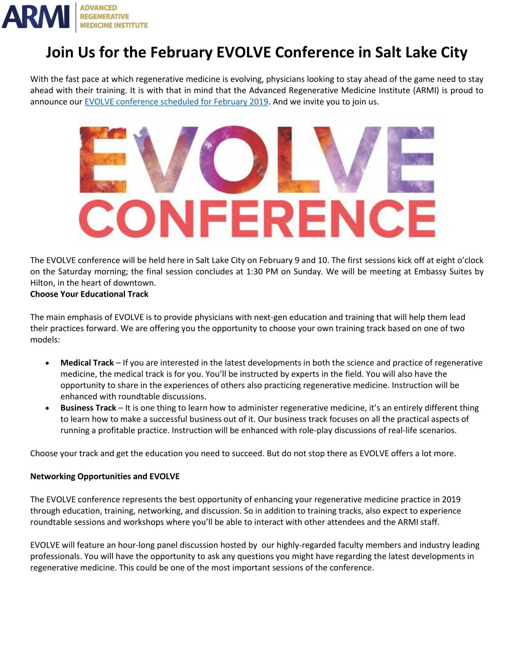 join us for the february evolve conference