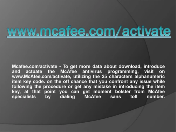 www mcafee com activate