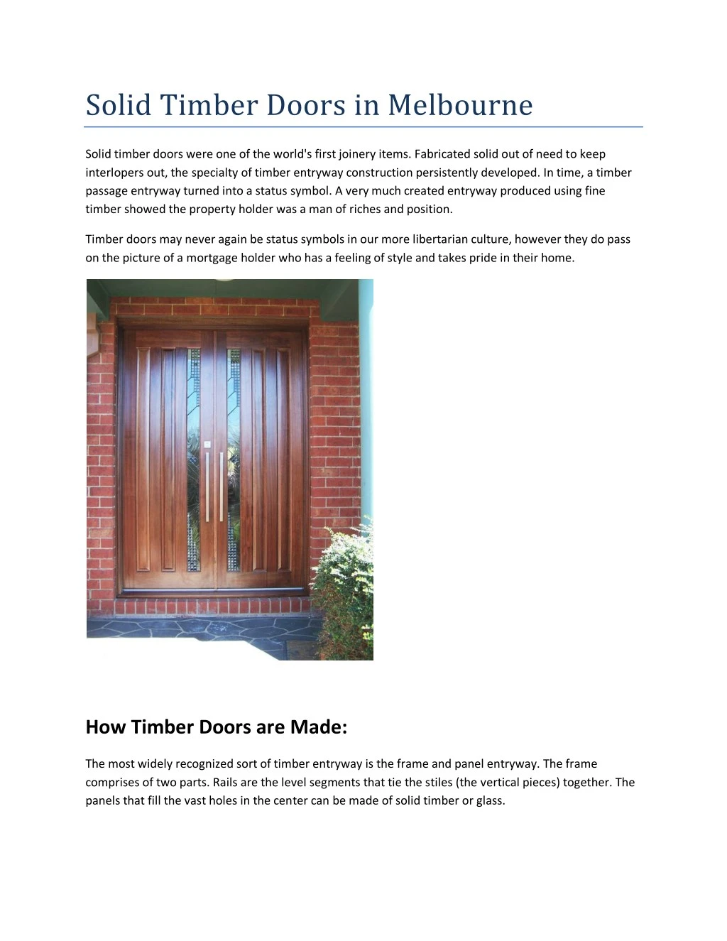 solid timber doors in melbourne