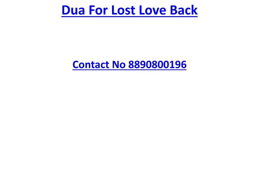 dua for lost love back