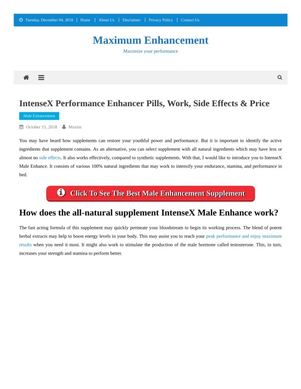 Intensex Reviews - Side Effects, Uses, Scam, Where To Buy!!! - Male ...