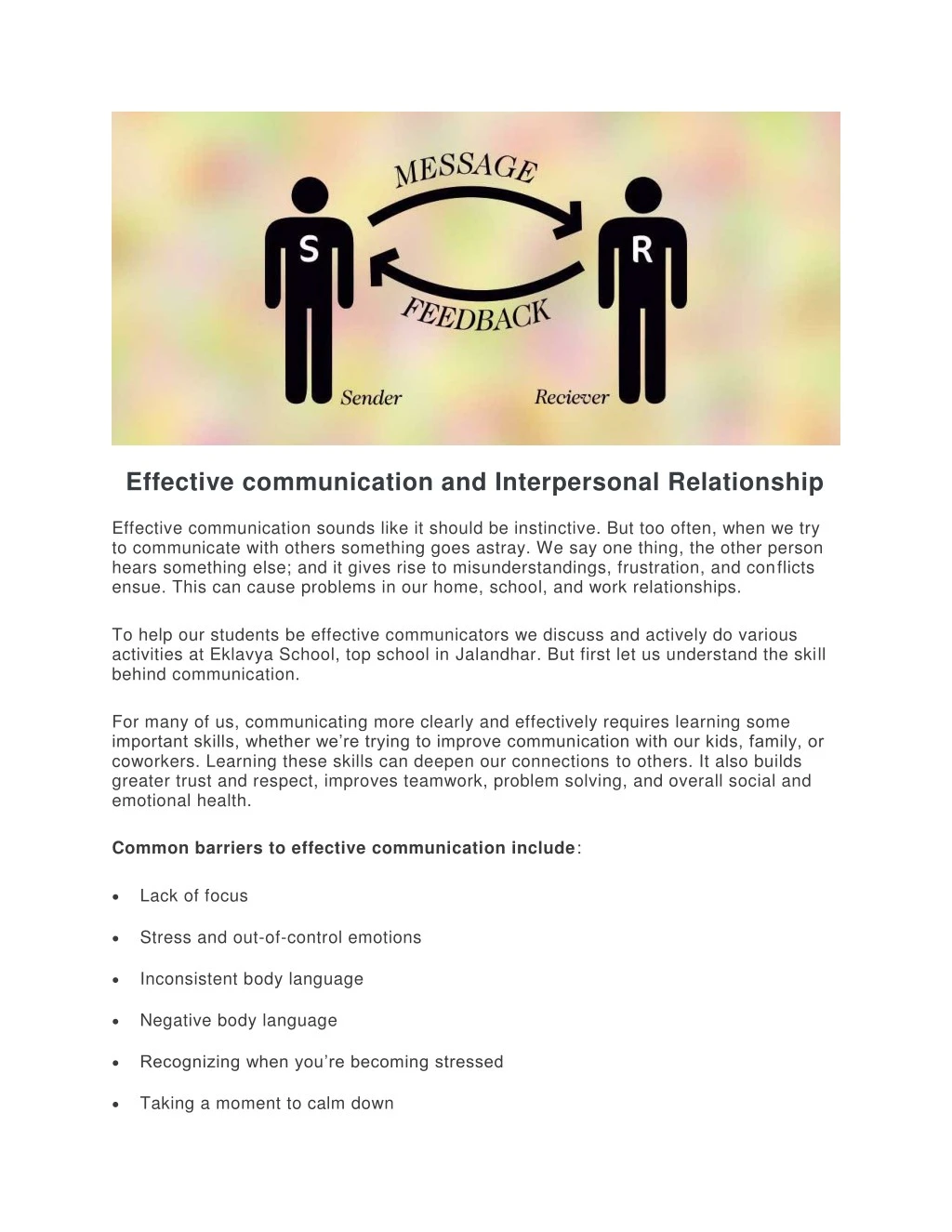 effective communication and interpersonal