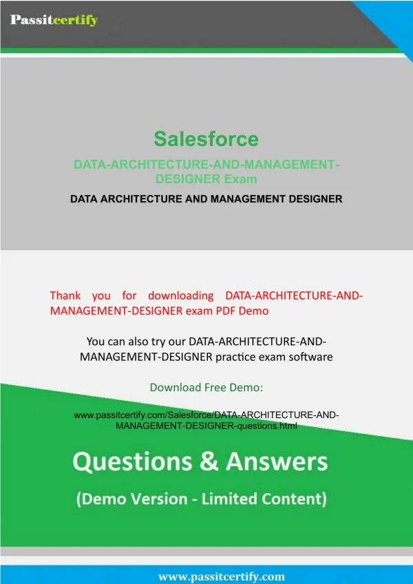 Try These Salesforce Data-Architecture-And-Management-Designer Exam Actual Questions Updated [2018]