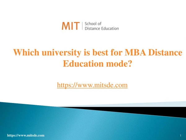 Which university is best for MBA Distance Education mode?