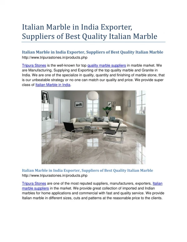 Italian Marble in India Exporter, Suppliers of Best Quality Italian Marble