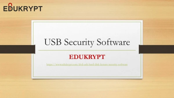 USB Security Software by Edukrypt