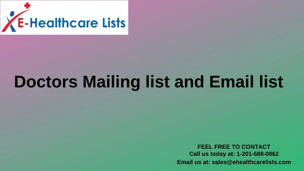 doctors mailing list and email list