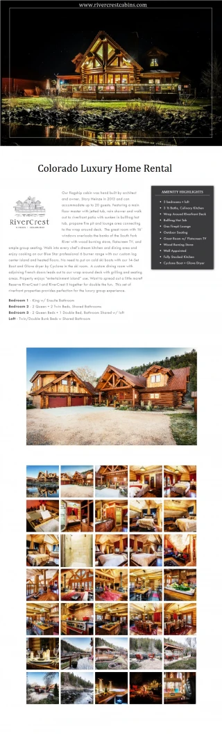 Colorado luxury home rental -RiverCrestCabins - slide 1