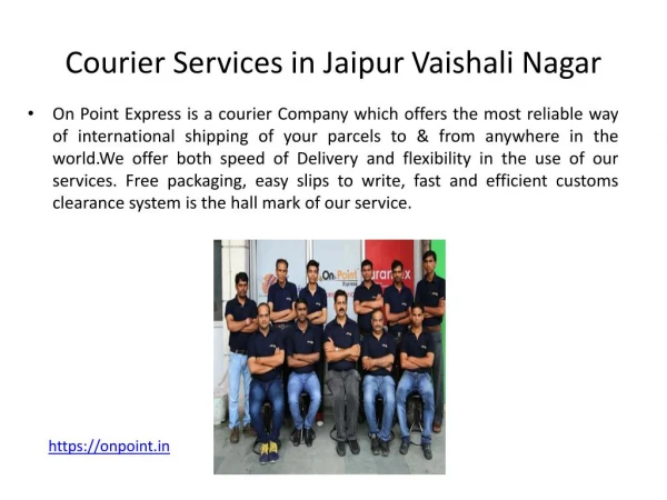 Courier Services in Jaipur Vaishali Nagar | On Point Express