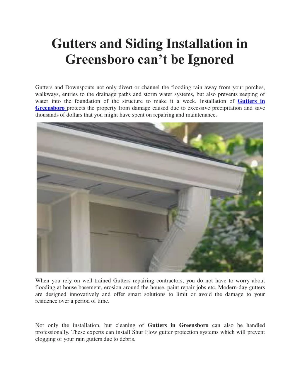 gutters and siding installation in greensboro can t be ignored